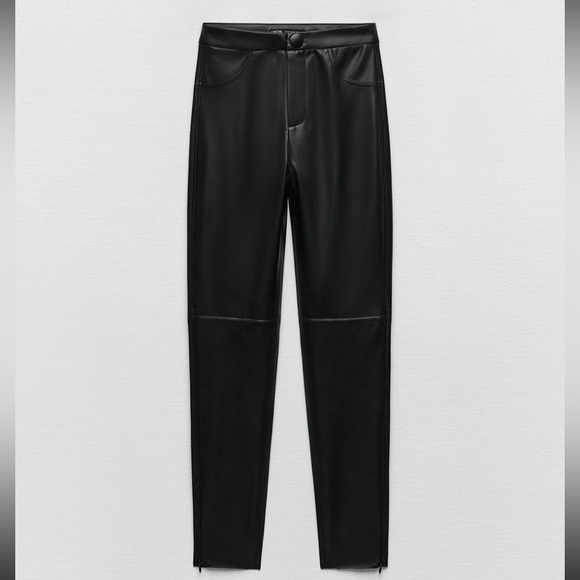 Zara high waisted faux leather leggings - Picture 1 of 6